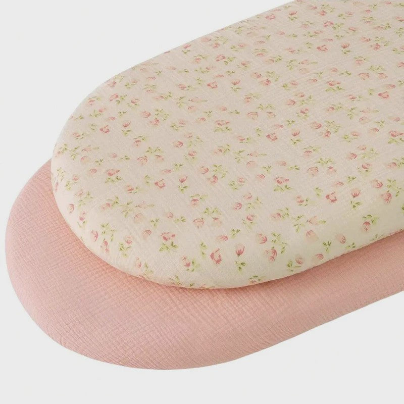 2x Baby Wiegdekenhoes & Aankleedkussenhoes - Ademend Katoen met Print