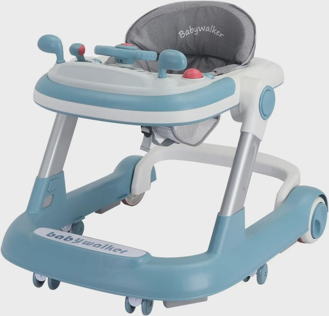 2-in-1 Baby Loopstoel met Afneembare Speel- en Voedingsblad en Muziekfunctie