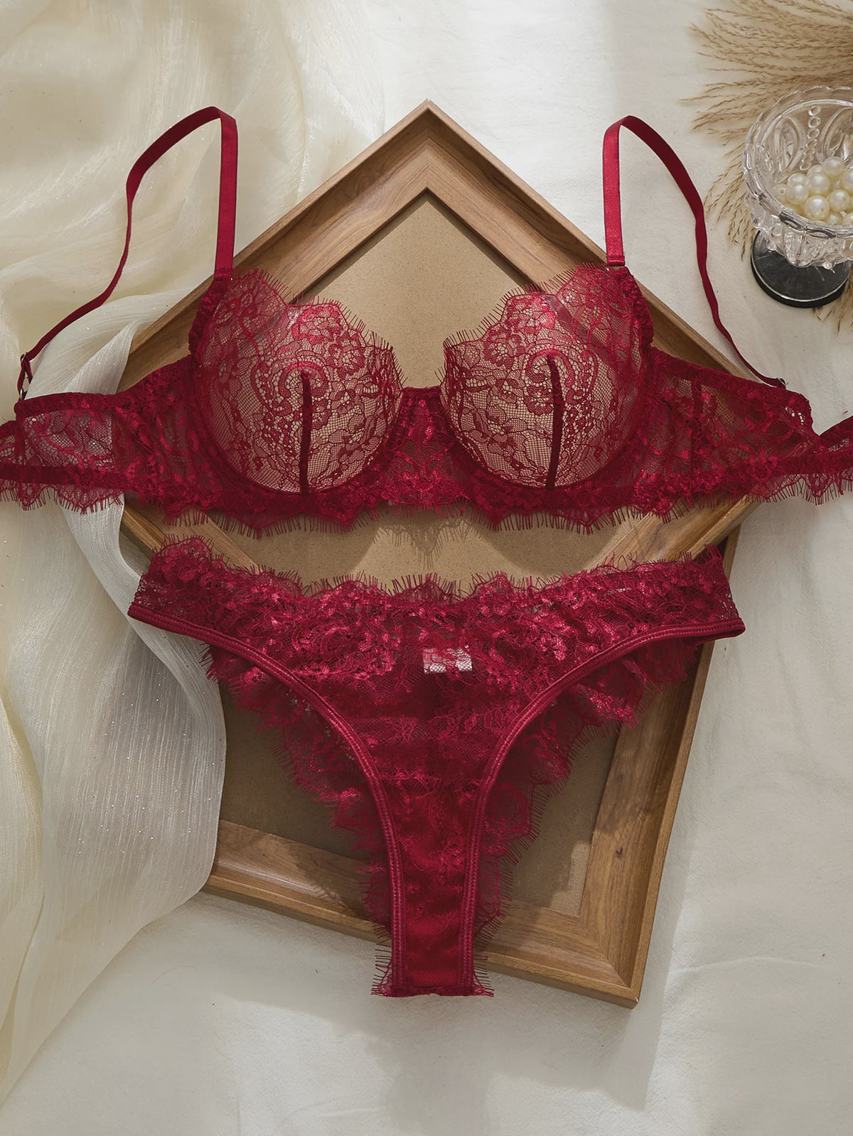 Luxe kanten bh en slip set - Naadloos en comfortabel