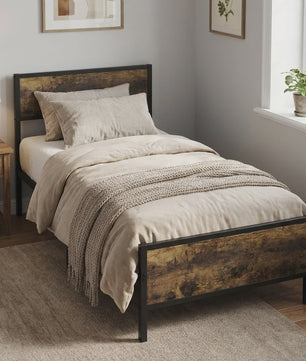 Industrieel Stalen Bedframe 90x200/140x200 cm met 27cm Vrije Ruimte - Vintage Design