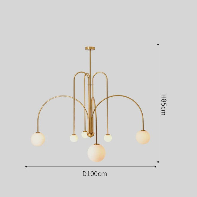 Nordic Minimalistische Plafondlamp Chandelier - Goud, Zwart, Rood - Sfeervolle Verlichting voor Woonkamer, Restaurant, Café