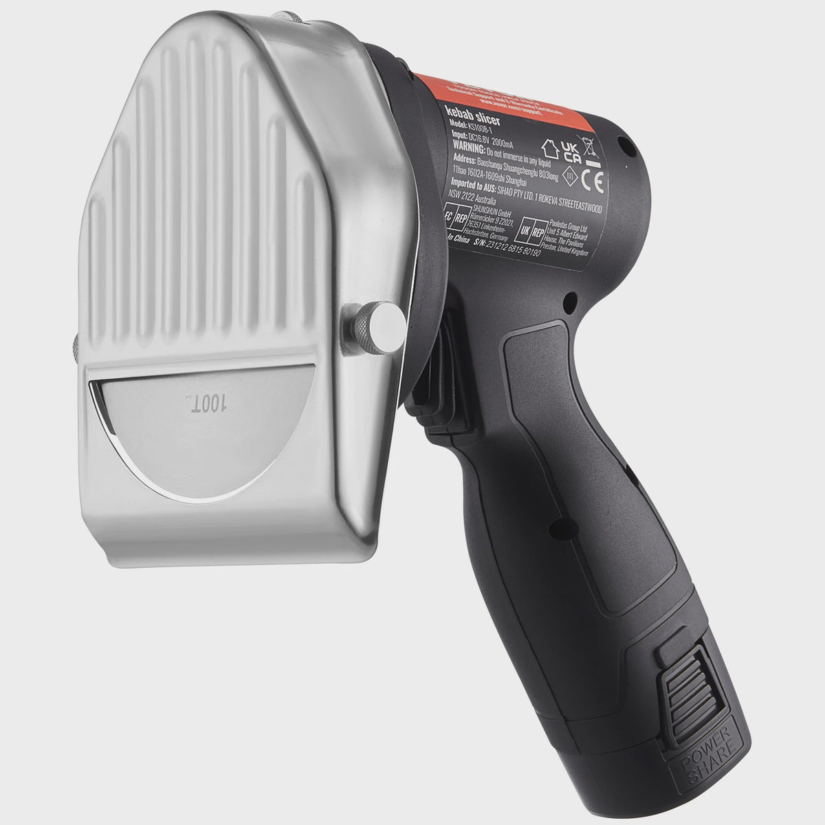 Draadloos Elektrisch Shoarma Mes - Professionele Gyro Snijder met Roestvrij Staal Mes