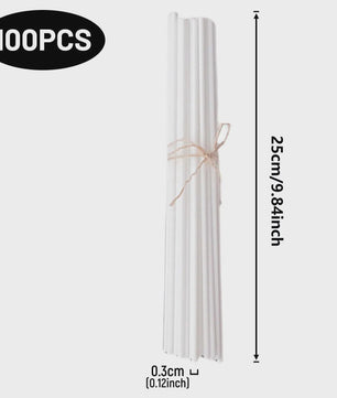100 Stuks Rietstokjes voor Diffusers - 3mm x 20cm - Zwart, Wit & Naturel