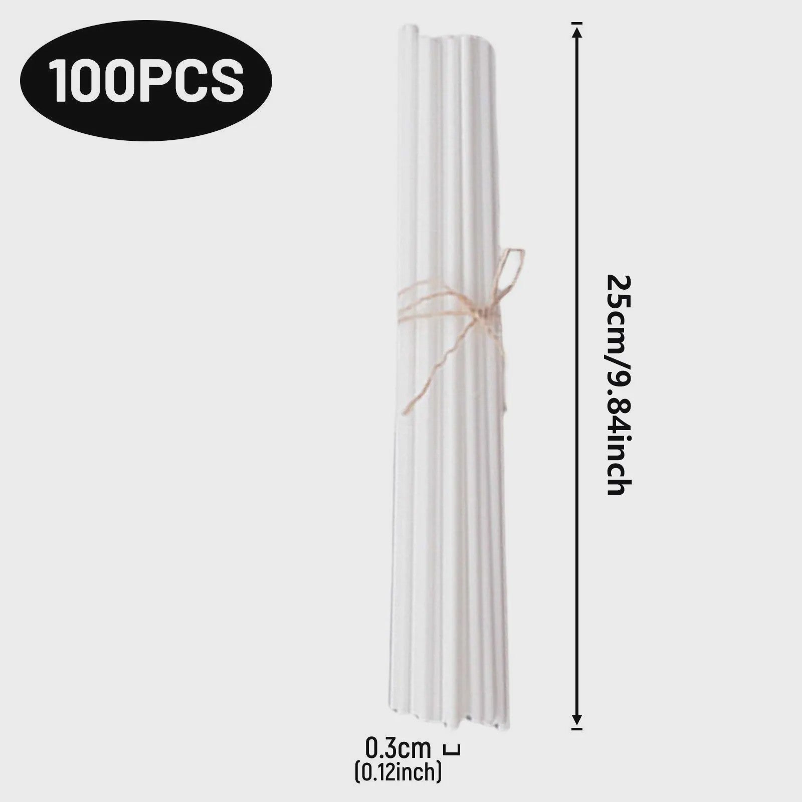 100 Stuks Rietstokjes voor Diffusers - 3mm x 20cm - Zwart, Wit & Naturel