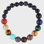 Unieke Natuursteen Armband: Acht Planeten & Galaxy Design - Yoga & Chakra Sieraden