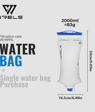 WRELS Opvouwbare Waterfilter Zak - Outdoor Waterzuivering, BPA-Vrij, Ideaal voor Survival