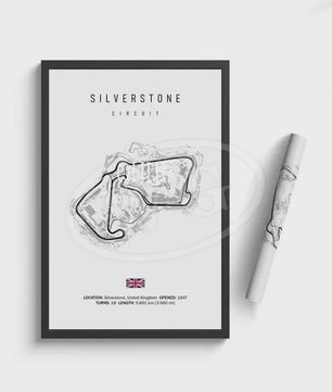Vintage F1 Circuit Poster: Zwart-Wit Formule 1 Kunst voor de Raceliefhebber