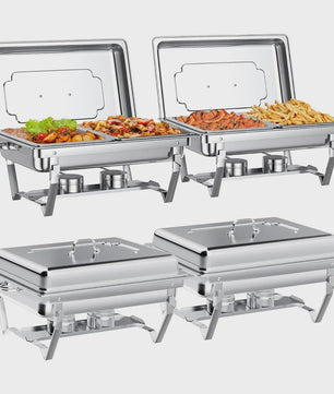RVS Bain-Marie Set 8QT - Buffet Warmer voor Feesten, Catering & Bruiloften (2/4/6 Stuks)
