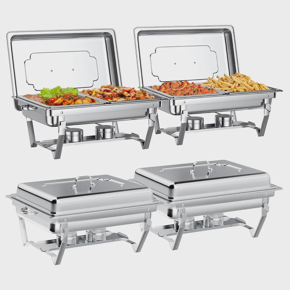 RVS Bain-Marie Set 8QT - Buffet Warmer voor Feesten, Catering & Bruiloften (2/4/6 Stuks)