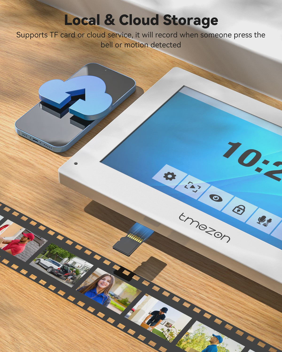 TMEZON 4-Draads Video Intercom Systeem met 7" HD Touchscreen & Tuya App