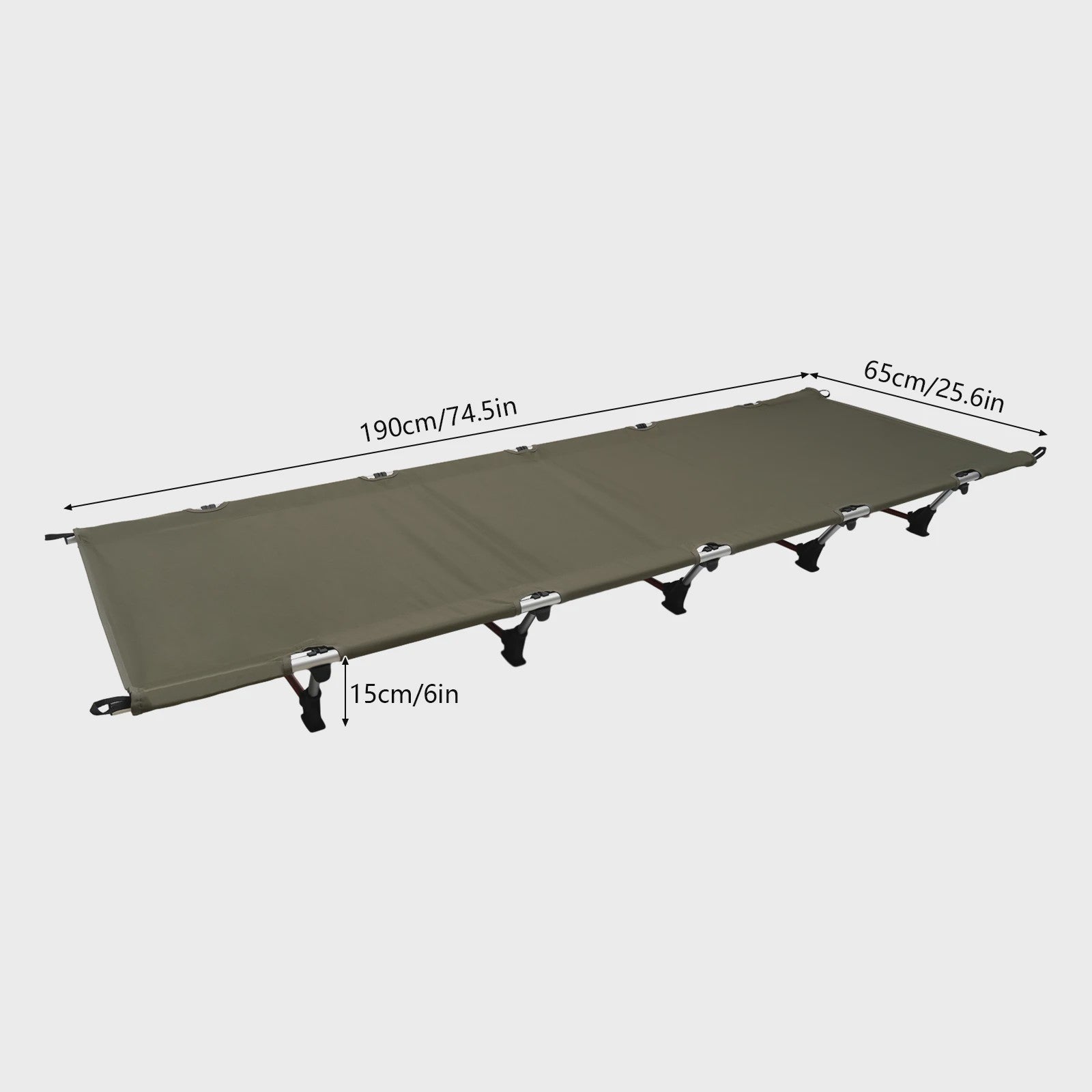 Ultralichte Opvouwbare Camping Cot - Draagbaar Bed met 150kg Capaciteit voor Buitenactiviteiten