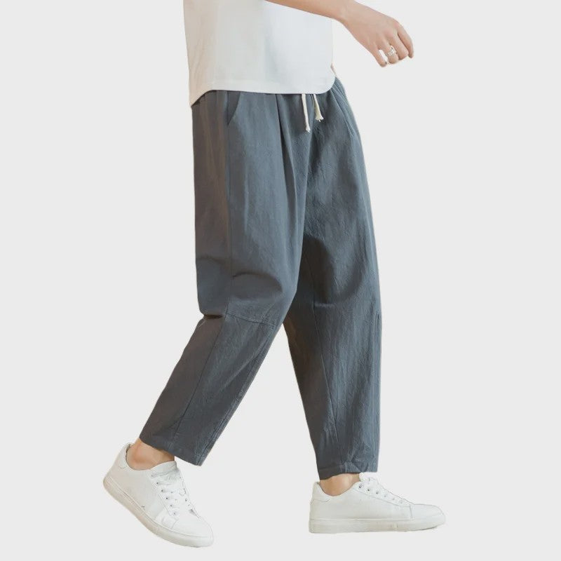 Linnen Katoen Heren Broek - Casual, Ademend & Comfortabel met Trekkoord