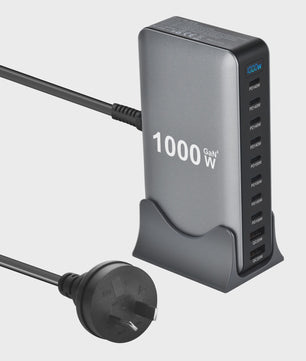 Krachtige 1000W Multi-Poort Desktop Lader met Snelladen voor Laptops en Tablets