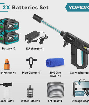 YOFIDRA 220Bar Accu Hogedruk Autowas Spuitpistool - Borstelloze Motor, 3 standen, voor Makita 21V Batterij