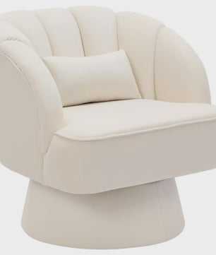 Draaibare Fluweel Lounge Fauteuil met 360° Rotatie - Comfortabele Leesstoel