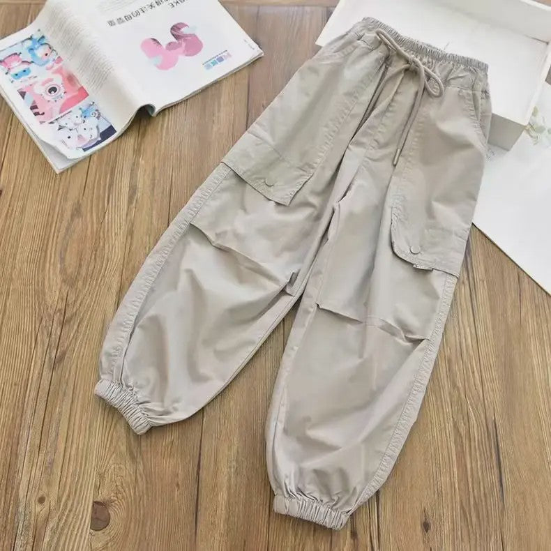 Kinder Cargo Joggers - Trendy Lente/Zomer Broek met Elastische Enkel