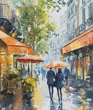 Franse Parijse Stadsgezichten Aquarel Kunst Posters Canvas Prints Wanddecoratie