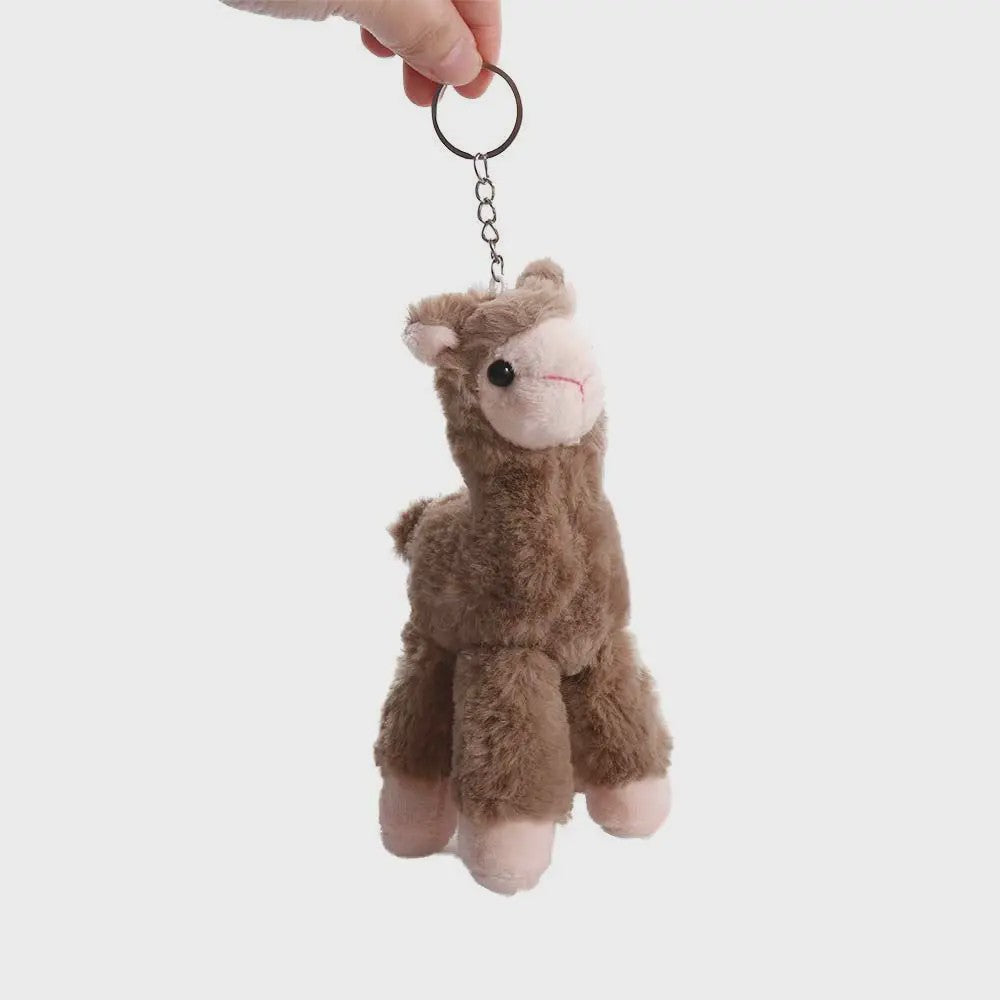Pluche Alpaca Sleutelhanger - Schattige Knuffel Dierenhanger voor Tassen en Sleutels