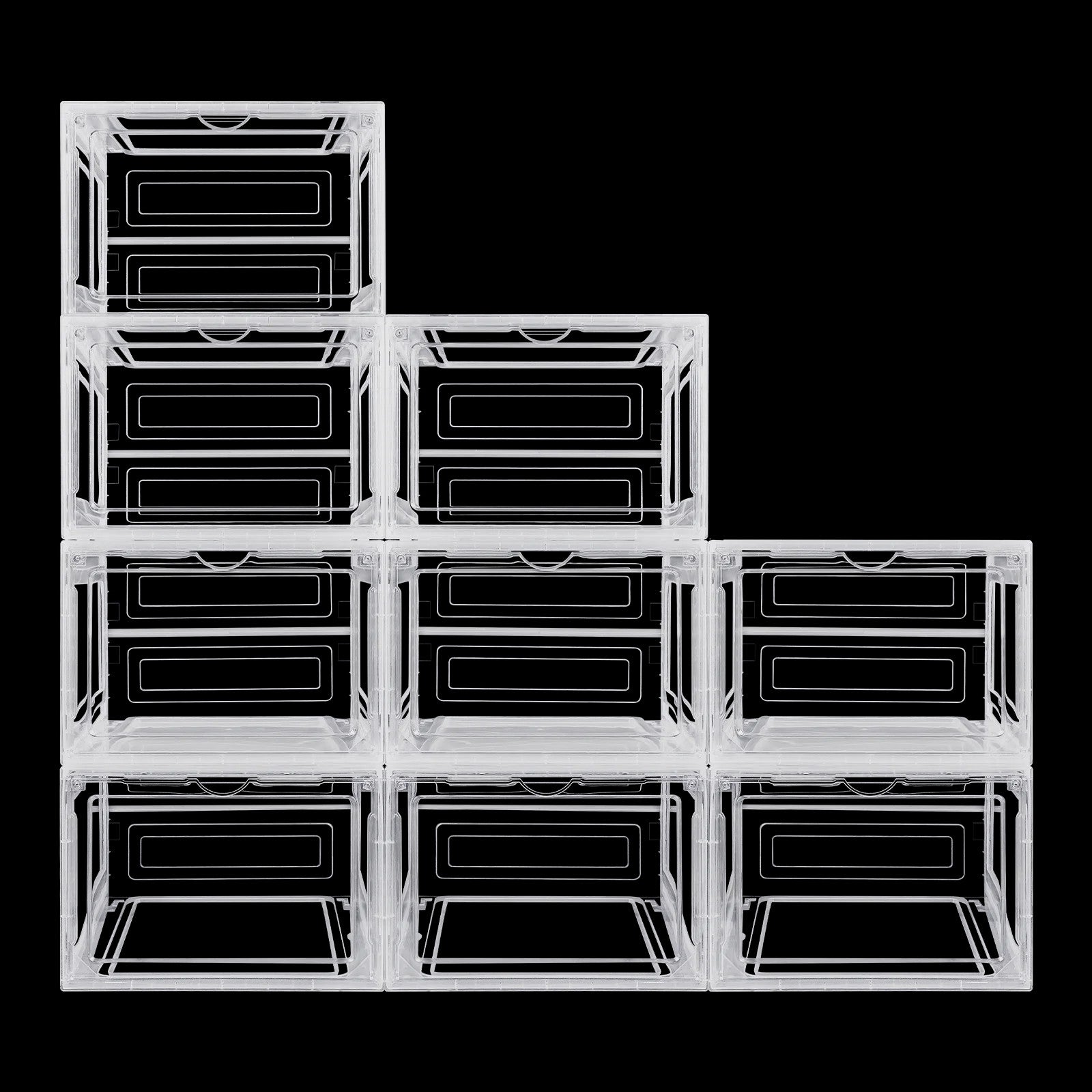 Transparante Schoenendozen Set (6, 9 of 12 stuks) - Stapelbaar, Magnetisch, Stofvrij
