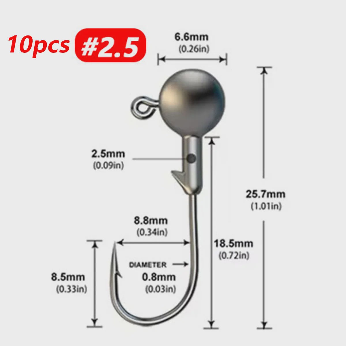 50-delige Set Jig Kop Haken voor Vissen | Diverse Gewichten (1g-5g)