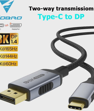 8K USB-C naar DisplayPort Kabel (DP 1.4) - 8K@60Hz, 4K@120Hz/240Hz - Bidirectioneel