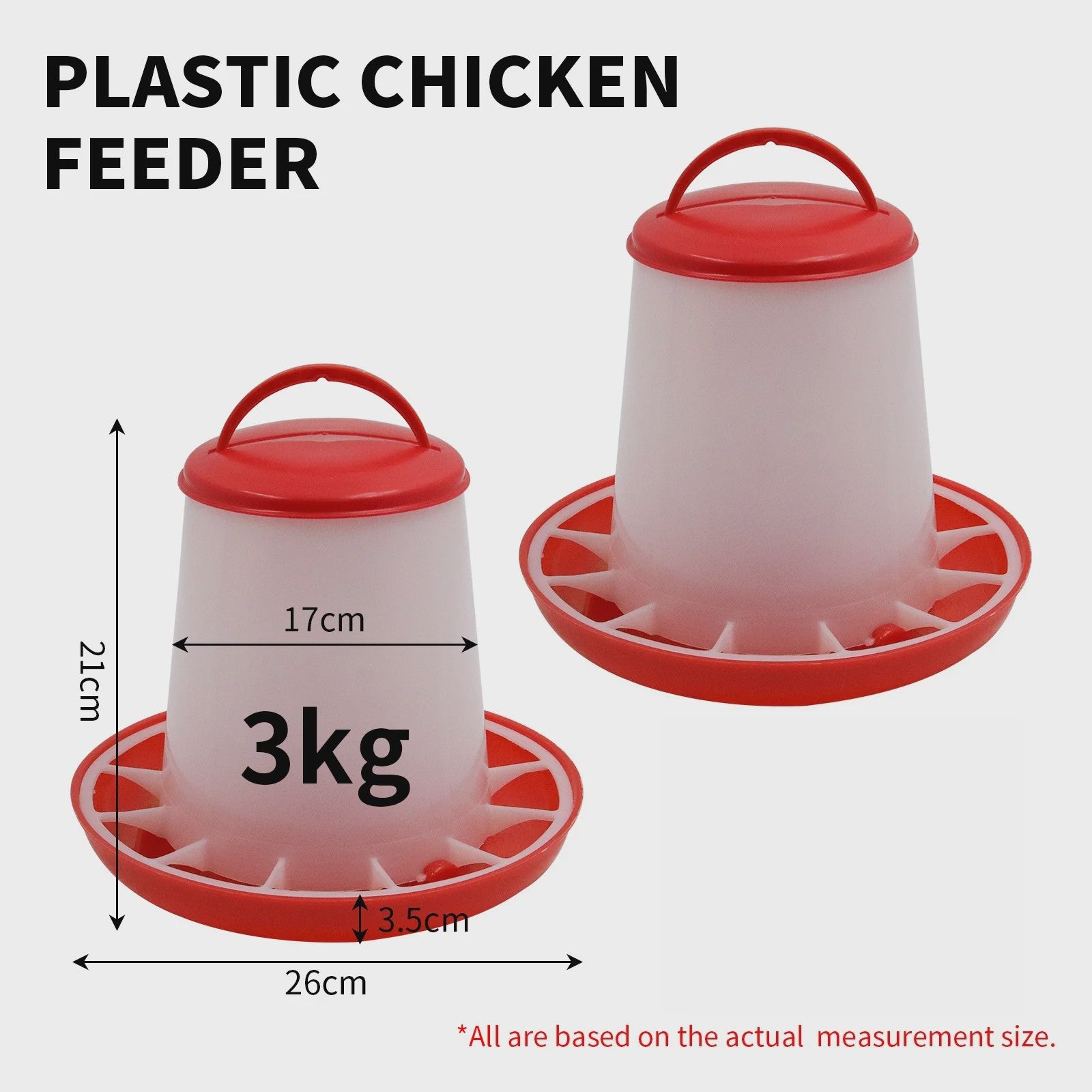 Automatische Kip Voerbak 1.5kg tot 12kg - Kippen, Duiven, Kwartels Voederstation