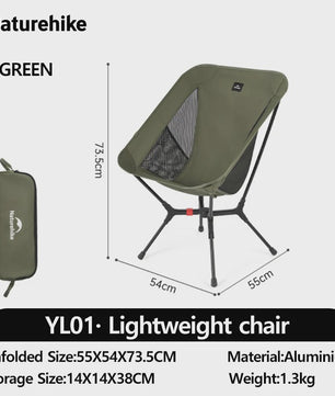 Naturehike YL01 Ultra-lichtgewicht Campingstoel - Snel Opvouwbaar & Draagbaar (150kg)