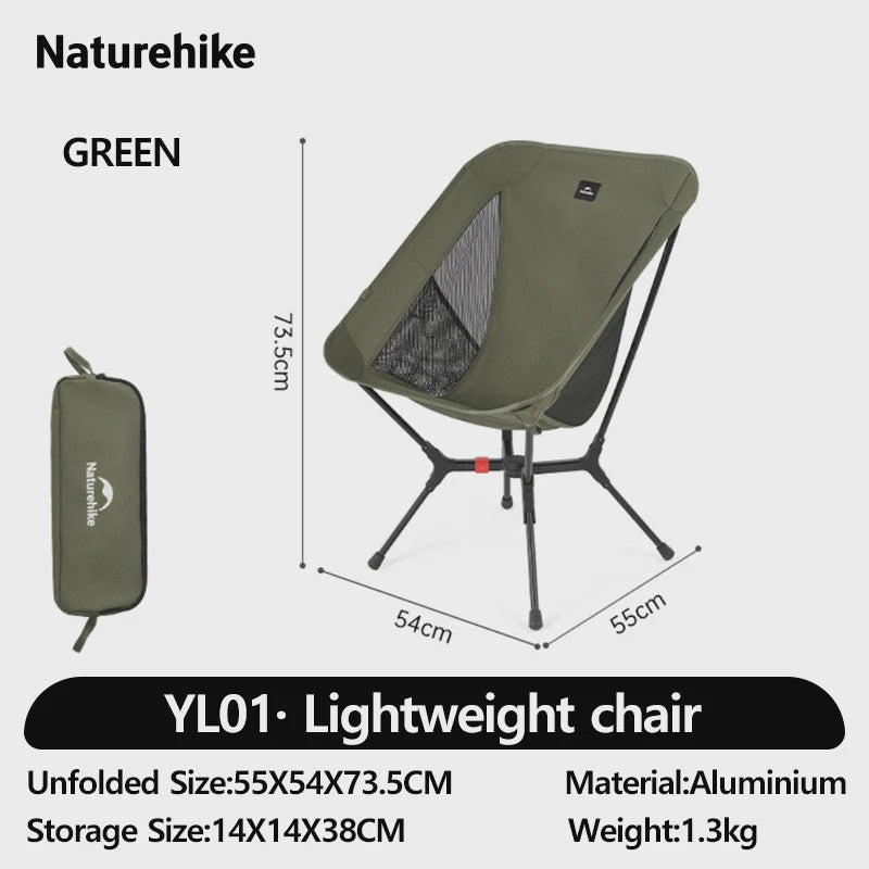 Naturehike YL01 Ultra-lichtgewicht Campingstoel - Snel Opvouwbaar & Draagbaar (150kg)