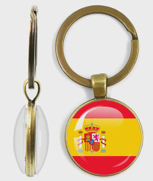 Soviet Union,Brazil,Canada,Netherlands,Israel,Syria,Venezuela,United States,Spain National Flag Series Double-Sided Keychain