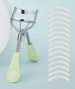 Draagbare Wimpertang met 15 Siliconen Pads - Roestvrij Staal Krultang voor Wimperextensions