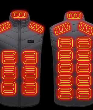 Unisex Verwarmd Vest met 21 Graphene Zones - USB Oplaadbaar voor Sport & Outdoor
