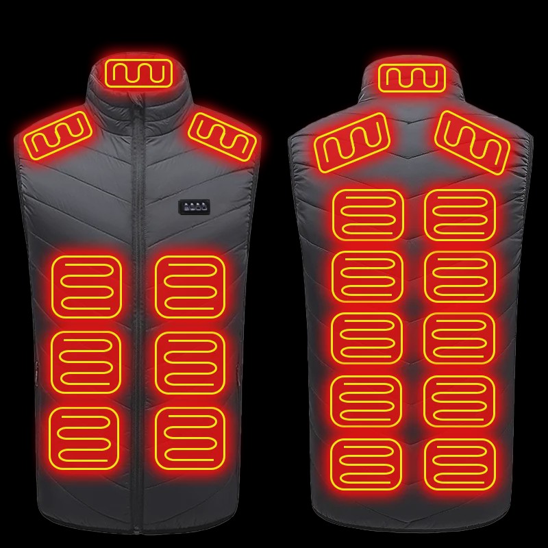 Unisex Verwarmd Vest met 21 Graphene Zones - USB Oplaadbaar voor Sport & Outdoor
