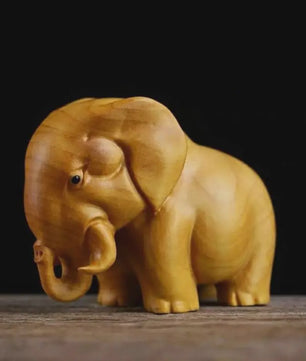 Houten Dieren Beeldjes: Neushoorn, Nijlpaard & Olifant - Handgesneden Decoratie