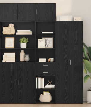 Hoge Houtkleurige Kast voor Woonkamer en Hal - Tijdloos Design, Stabiel & Veel Opbergruimte