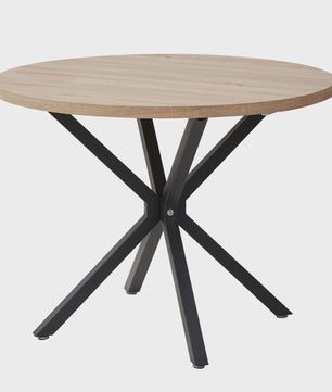 EGOONM Ronde Eettafel / Koffietafel 100cm - Massief Hout & Stalen Frame
