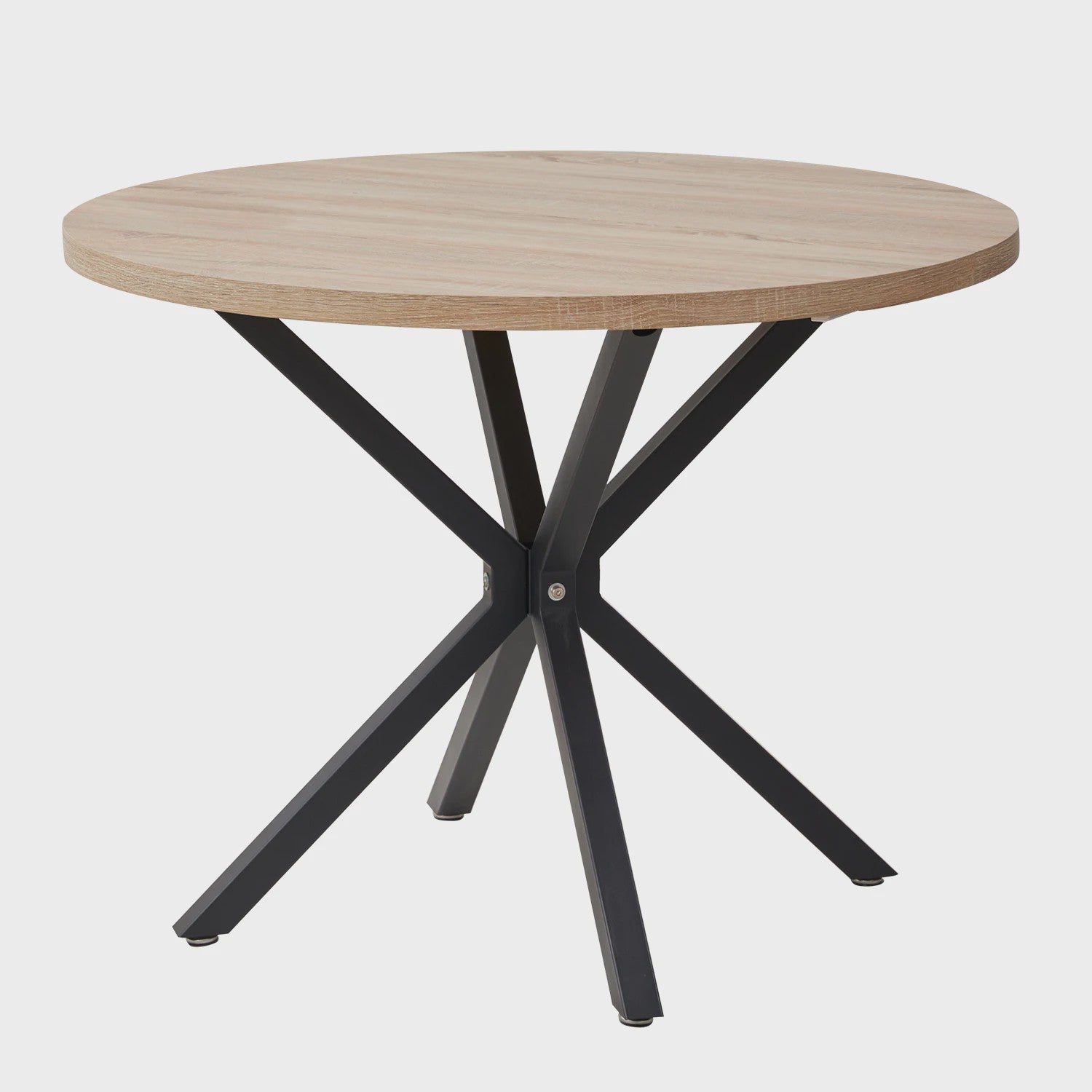 EGOONM Ronde Eettafel / Koffietafel 100cm - Massief Hout & Stalen Frame