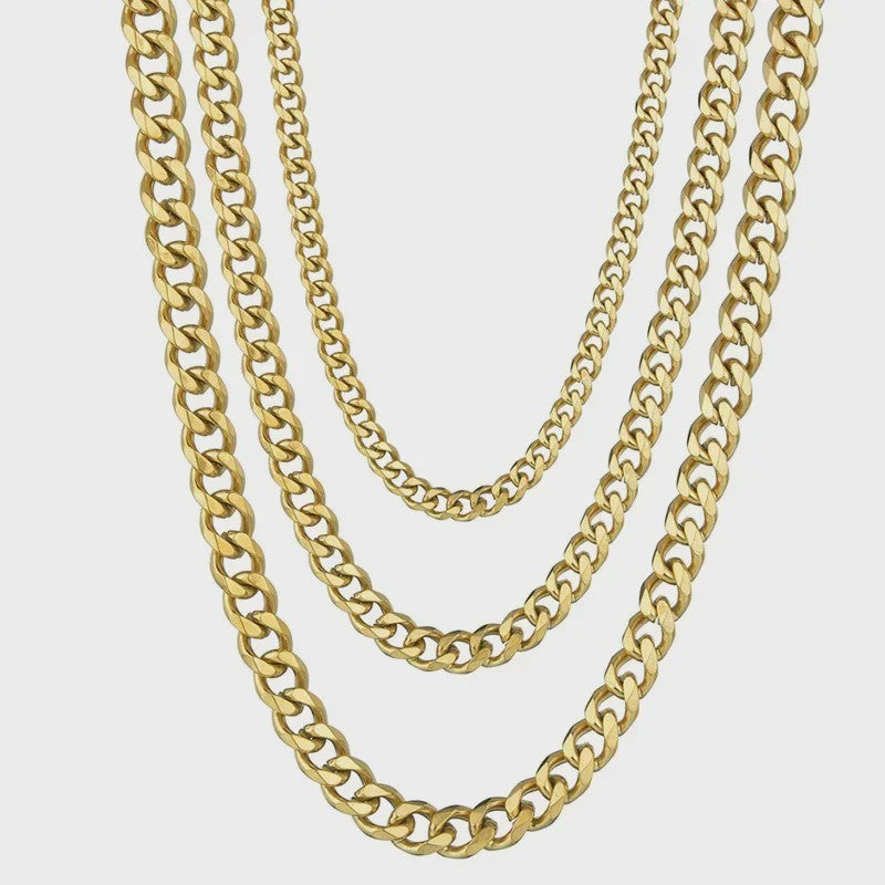 Gouden Roestvrij Stalen Cuban Link Kettingen voor Heren & Dames | 3.5-7MM Breedte | 45-70CM Lengte