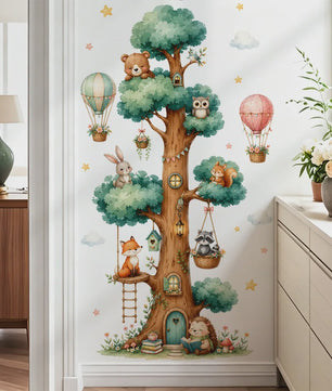 Schattige Bosdieren Muurstickers voor Kinderkamer, Babykamer & Peuterdecoratie - Vinyl Behang