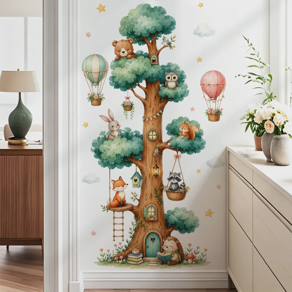 Schattige Bosdieren Muurstickers voor Kinderkamer, Babykamer & Peuterdecoratie - Vinyl Behang