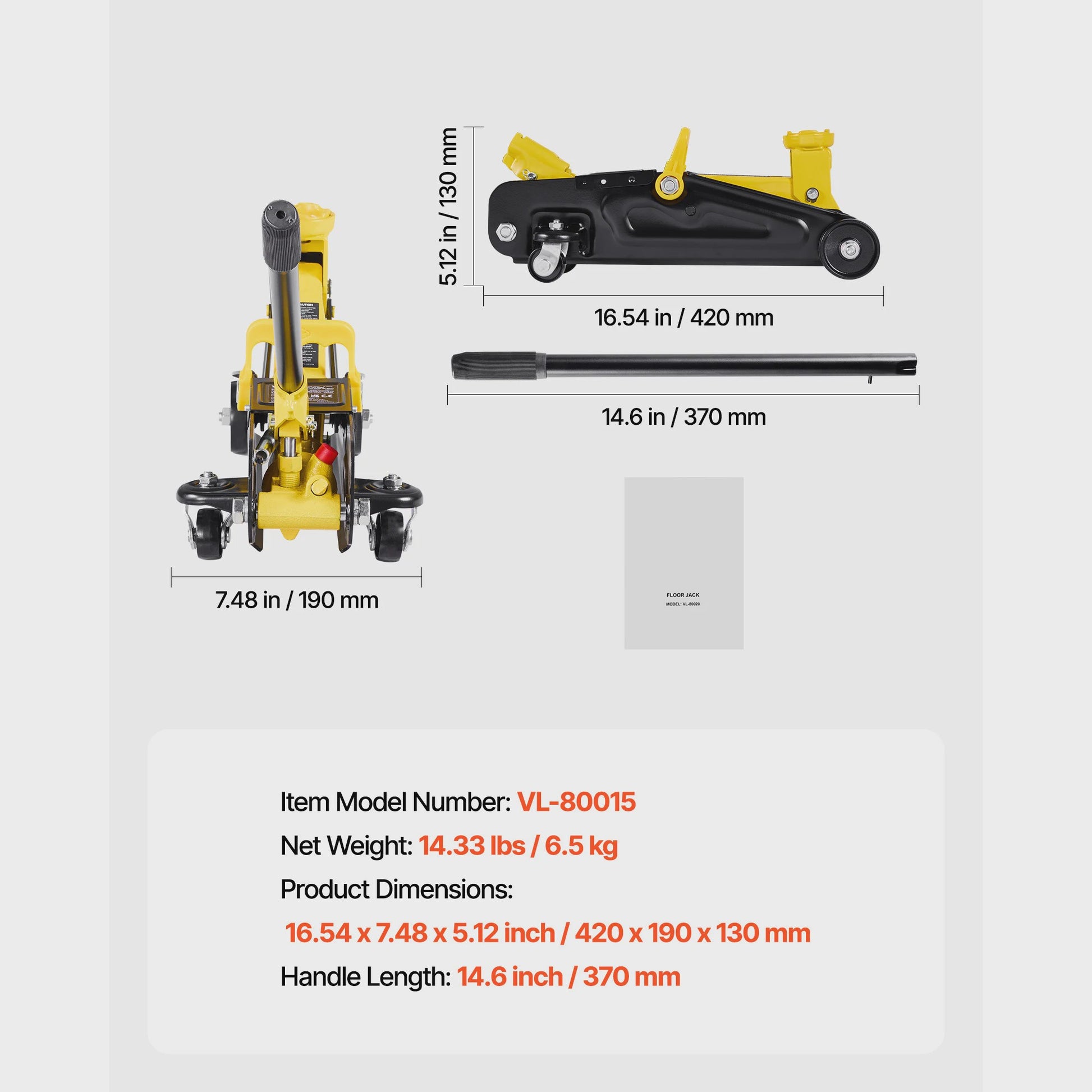 Krachtige 2 Ton Hydraulische Garagekrik met Steunen - Laag Profiel & Robuust Staal