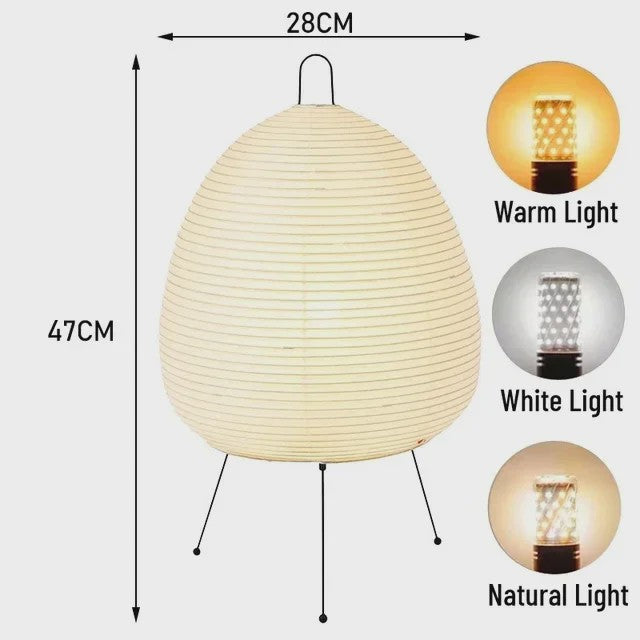 Japanse Rijstpapieren Vloerlamp - Wabi Sabi Design - Noguchi Stijl
