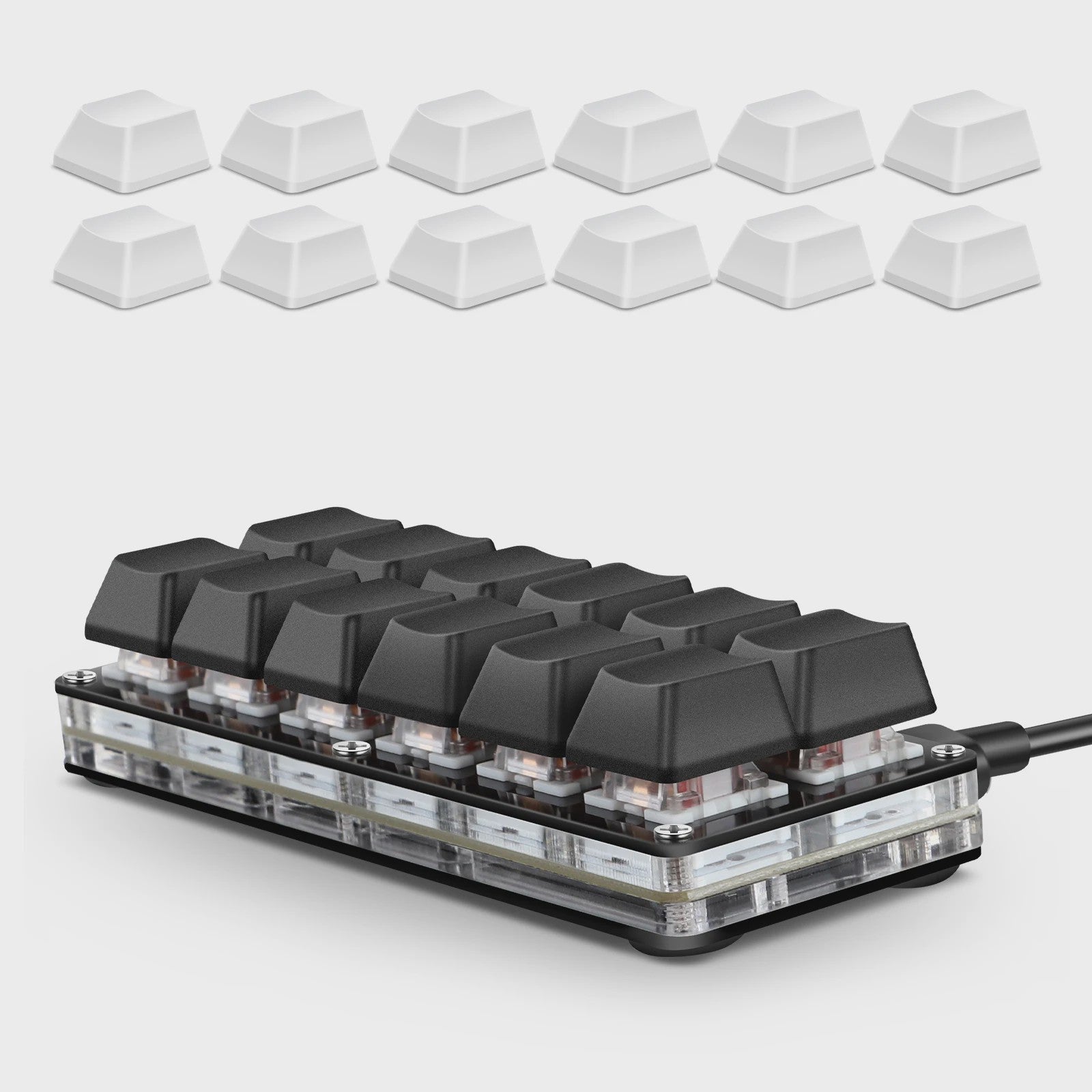 Compact 12-Key Mechanisch Gaming Toetsenbord - Programmeerbaar & Hot-Swappable met USB-C