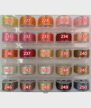 25 Kleuren Hoogglans Borduur Garen - 90 Meter Spoelen voor Handwerk & DIY