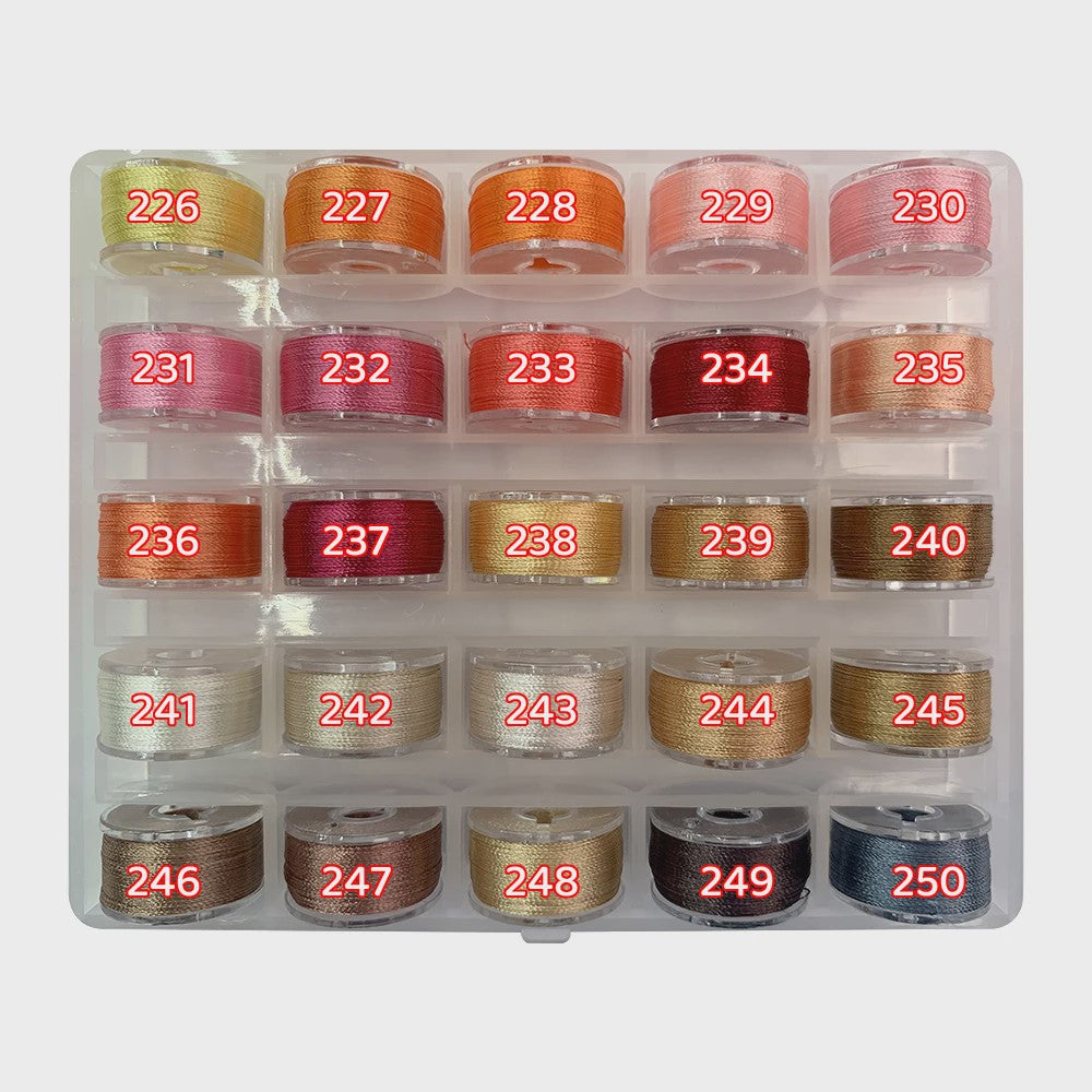 25 Kleuren Hoogglans Borduur Garen - 90 Meter Spoelen voor Handwerk & DIY