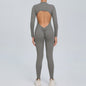 Dames Sport Jumpsuit met Lange Mouwen - Fitness & Gym Kleding - Zomer Sexy Stijl - Blauw