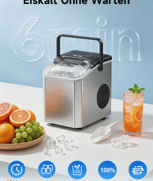 Bogseth Draagbare IJsmachine voor aanrecht - Snel ijs (6 min), 12kg/dag, Zelfreinigend, Compact
