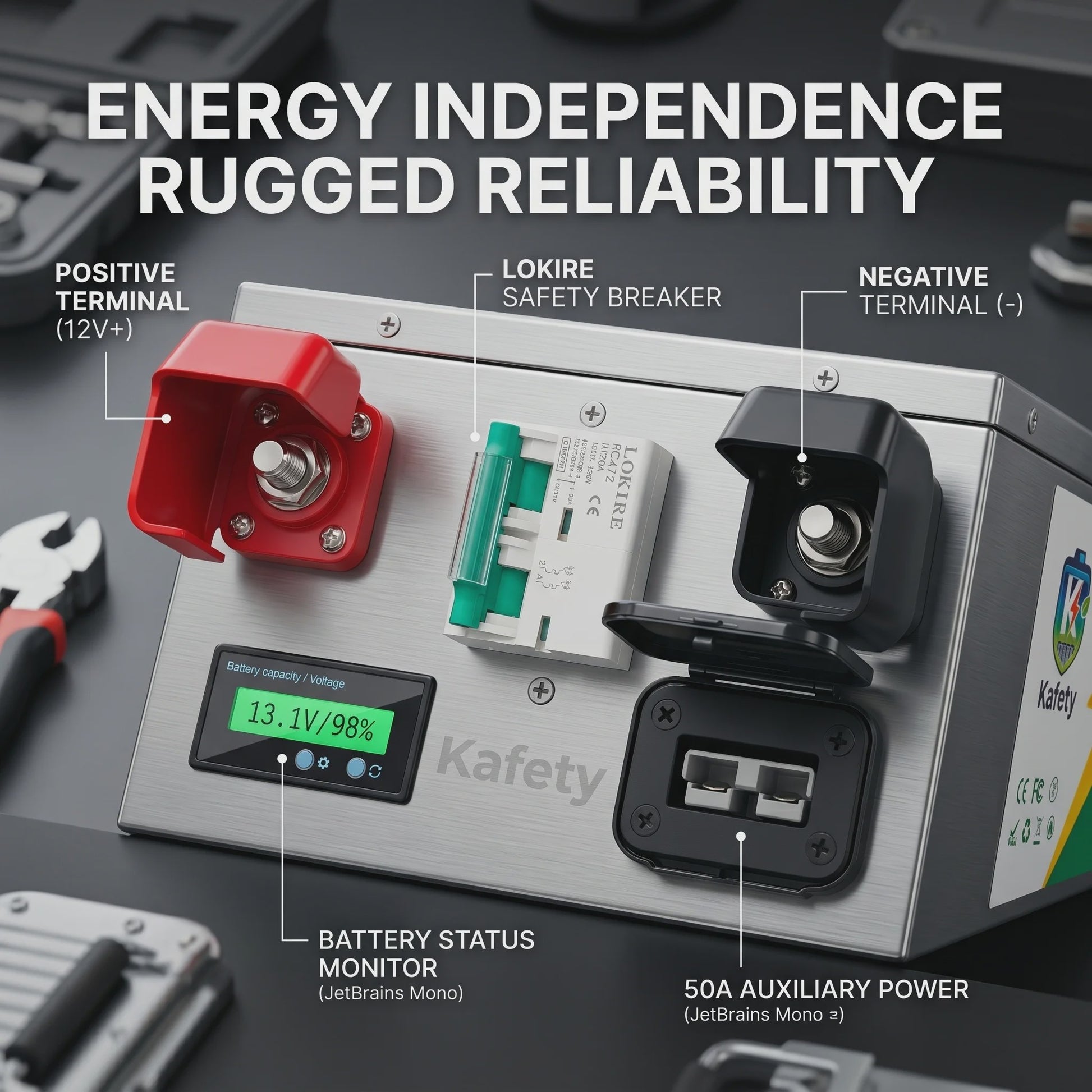 Easun 12V 200Ah LiFePO4 Accu met BMS | 6000+ Cycli | Zonne-energie, Camper, Boot, Thuisback-up