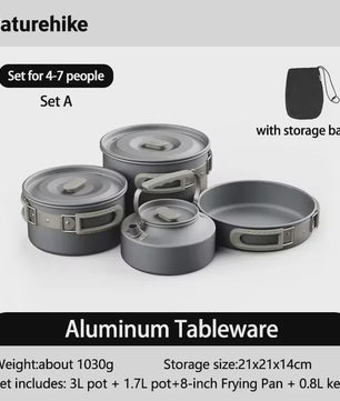 Naturehike Ultralichte Aluminium Camping Kookset - Complete Outdoor Keukenuitrusting