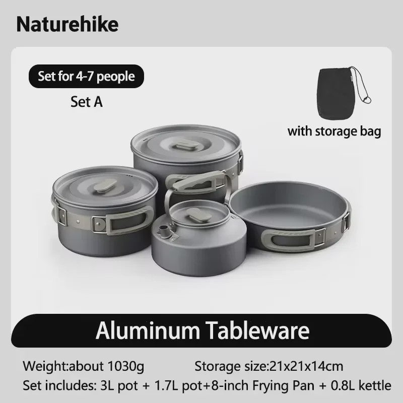Naturehike Ultralichte Aluminium Camping Kookset - Complete Outdoor Keukenuitrusting