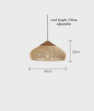 Handgemaakte Rotan Hanglamp Beige - Vintage Woven Wicker - E27 Fitting - Sfeervolle Verlichting